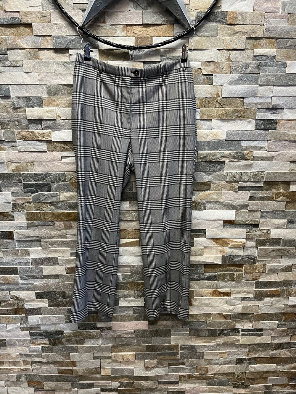 Ann Taylor Black and White Glen Plaid Dress Pants